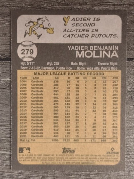 2022 Topps Heritage #279 Yadier Molina