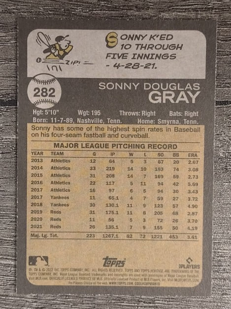 2022 Topps Heritage #282 Sonny Gray