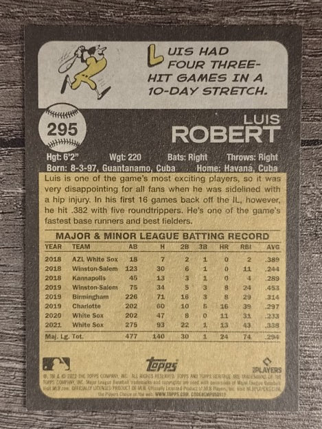 2022 Topps Heritage #295 Luis Robert