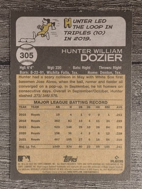 2022 Topps Heritage #305 Hunter Dozier