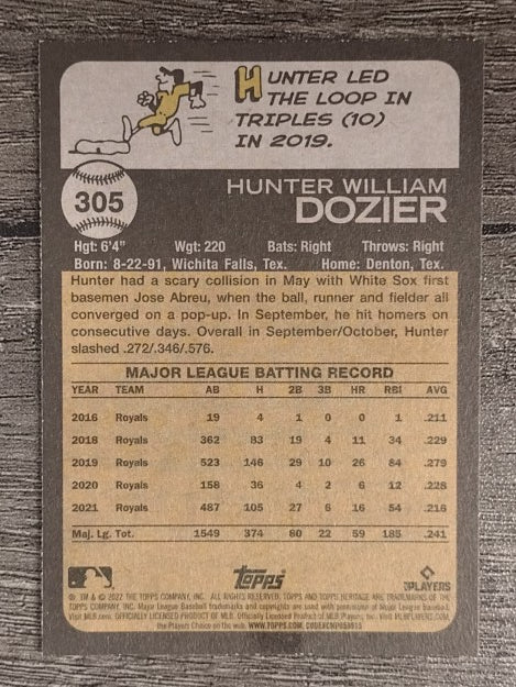 2022 Topps Heritage #305 Hunter Dozier