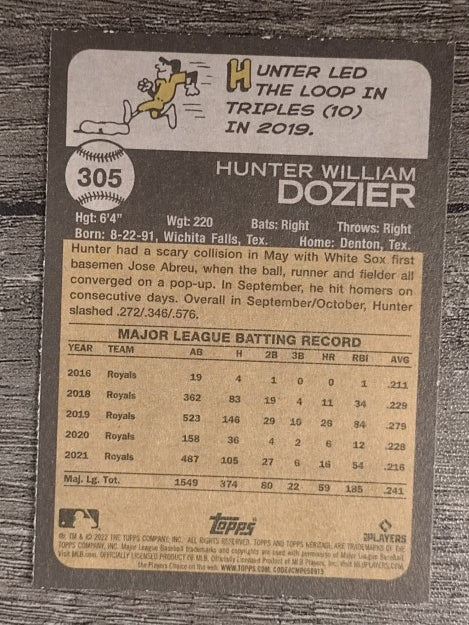 2022 Topps Heritage #305 Hunter Dozier