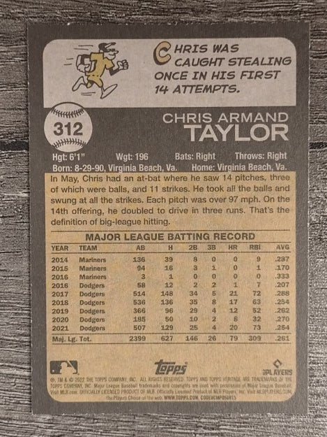 2022 Topps Heritage #312 Chris Taylor