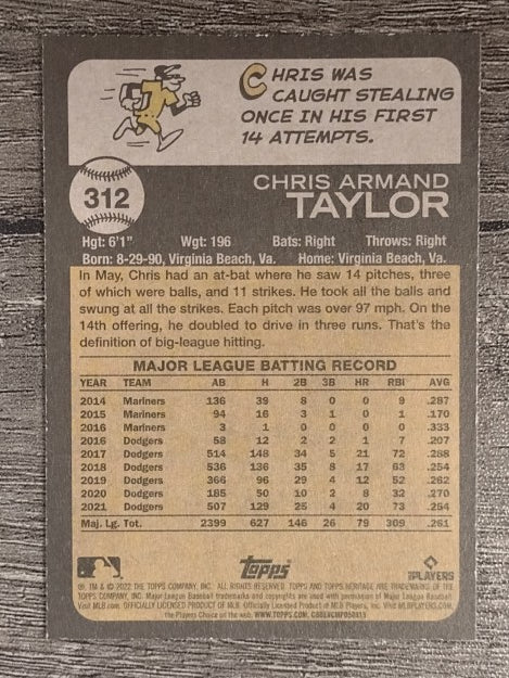 2022 Topps Heritage #312 Chris Taylor