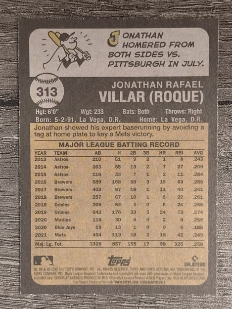 2022 Topps Heritage #313 Jonathan Villar