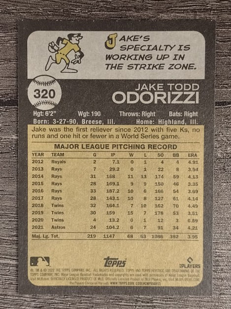 2022 Topps Heritage #320 Jake Odorizzi