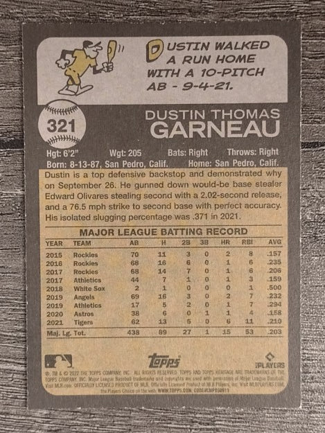 2022 Topps Heritage #321 Dustin Garneau