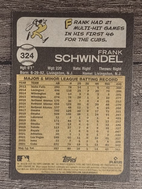 2022 Topps Heritage #324 Frank Schwindel