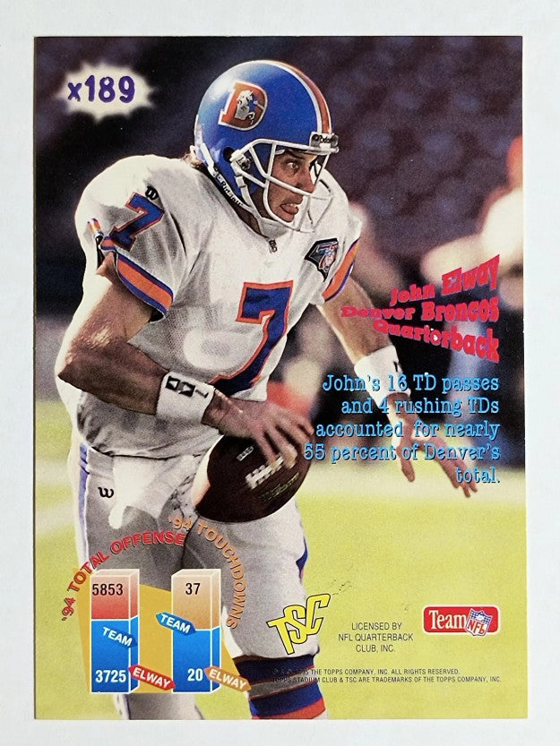 1995 Stadium Club #189 John Elway EC SP