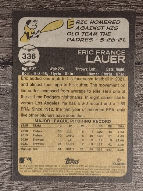 2022 Topps Heritage #336 Eric Lauer