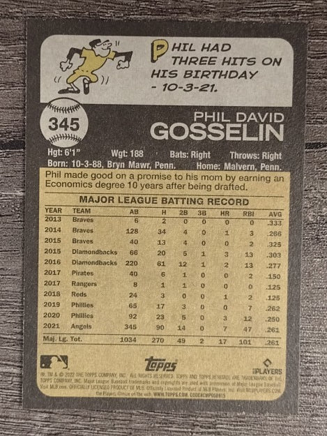2022 Topps Heritage #345 Phil Gosselin