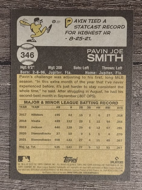 2022 Topps Heritage #346 Pavin Smith
