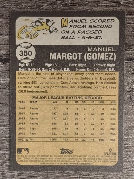 2022 Topps Heritage #350 Manuel Margot