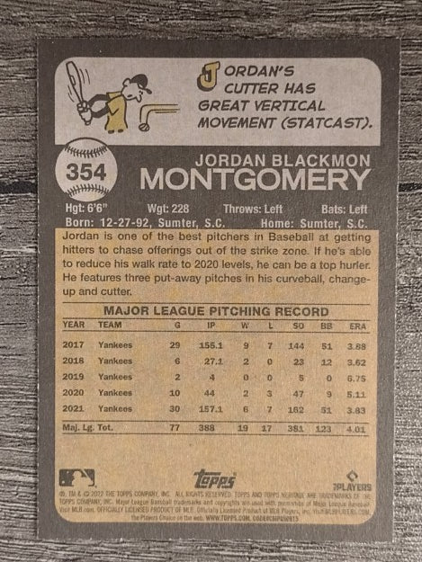 2022 Topps Heritage #354 Jordan Montgomery