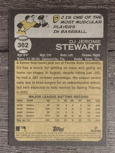 2022 Topps Heritage #362 DJ Stewart