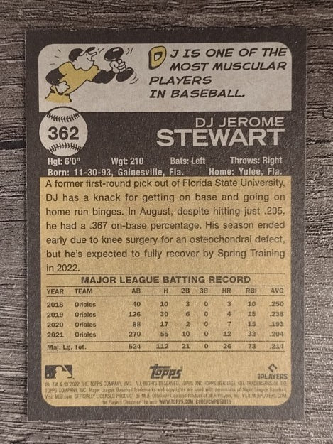 2022 Topps Heritage #362 DJ Stewart