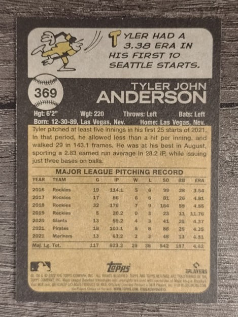 2022 Topps Heritage #369 Tyler Anderson