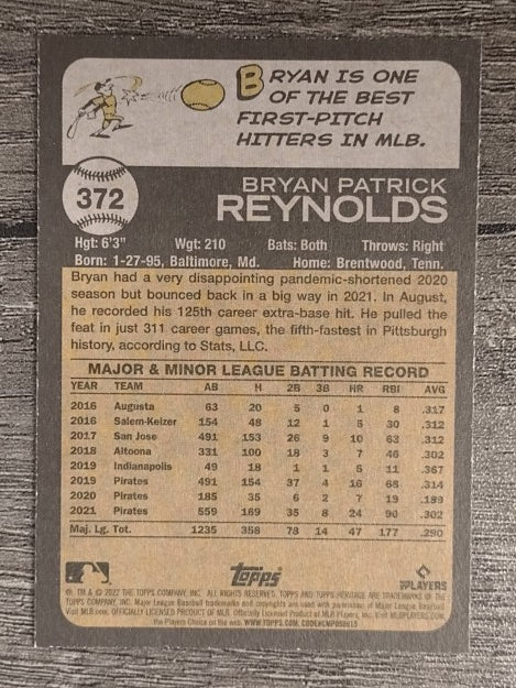 2022 Topps Heritage #372 Bryan Reynolds