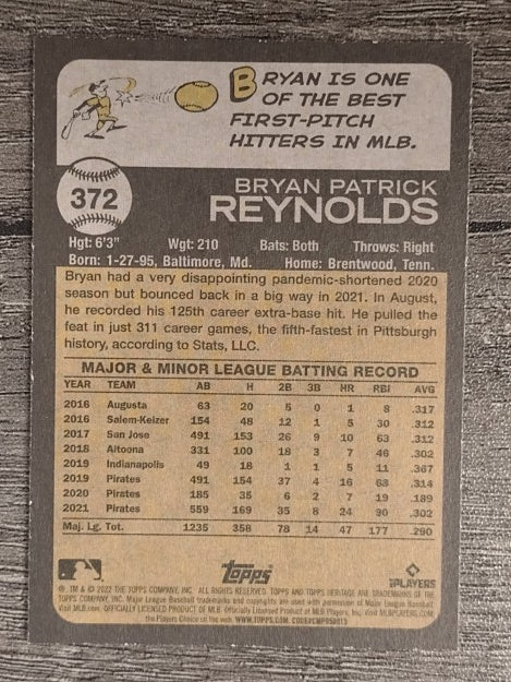 2022 Topps Heritage #372 Bryan Reynolds
