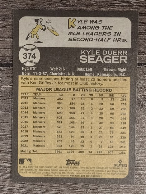 2022 Topps Heritage #374 Kyle Seager