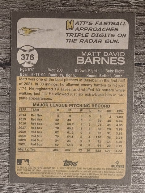 2022 Topps Heritage #376 Matt Barnes