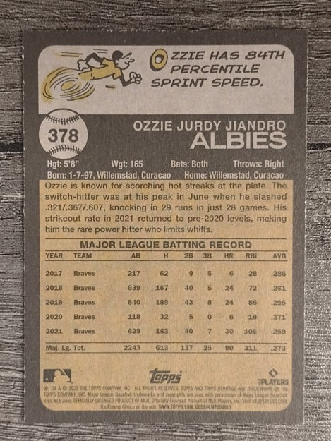 2022 Topps Heritage #378 Ozzie Albies