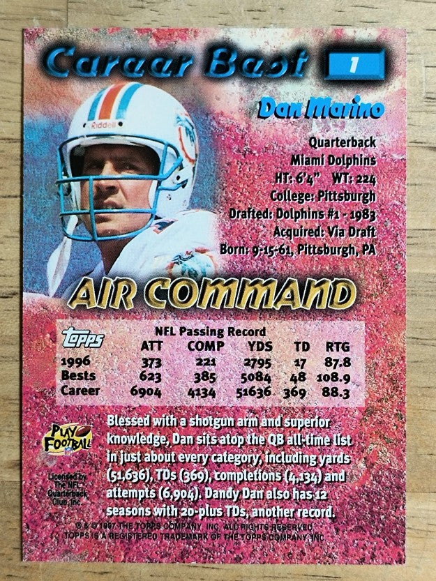 1997 Topps Career Best #1 Dan Marino