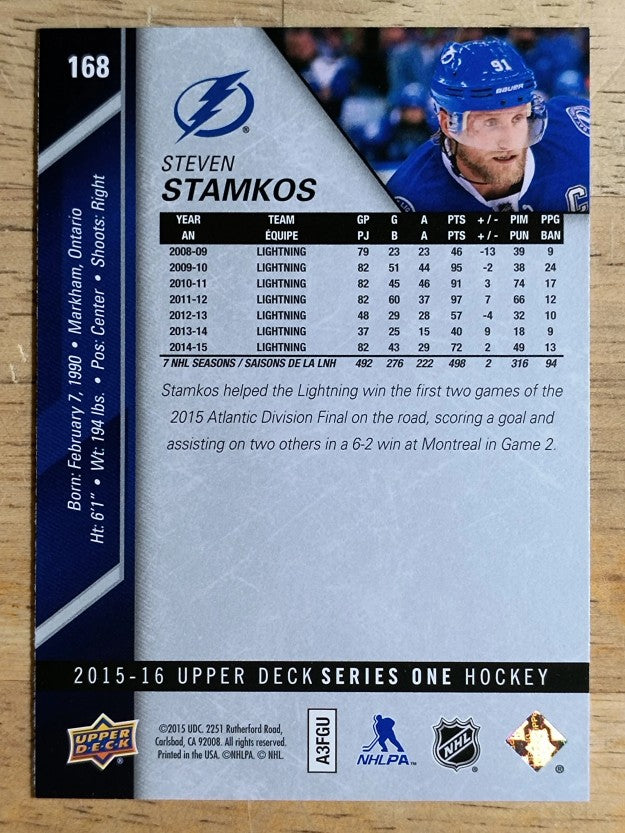 2015-16 Upper Deck #168 Steven Stamkos