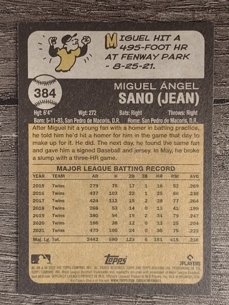 2022 Topps Heritage #384 Miguel Sano