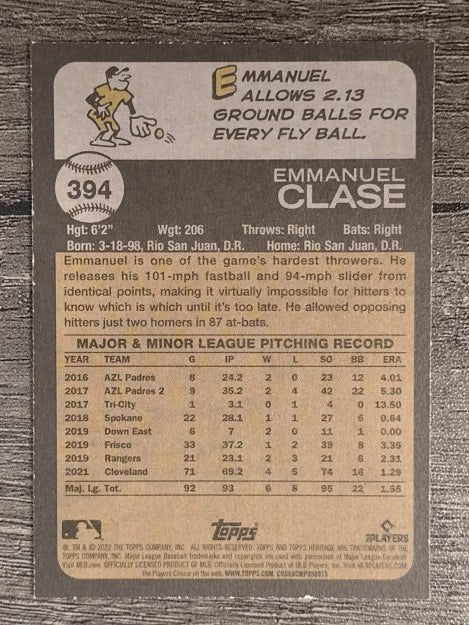 2022 Topps Heritage #394 Emmanuel Clase