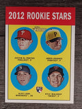 2012 Topps Heritage #274 Justin De Fratus RC/Jared Hughes RC/Alex Liddi RC