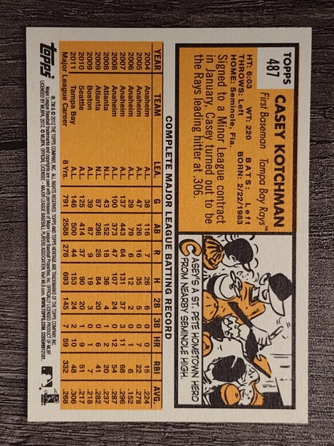 2012 Topps Heritage #487 Casey Kotchman SP