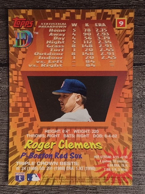 1995 Topps D3 #9 Roger Clemens