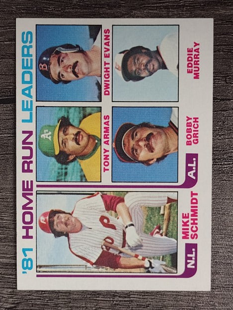 1982 Topps #162 Mike Schmidt/Tony Armas/Dwight Evans/Bobby Grich/Eddie Murray LL