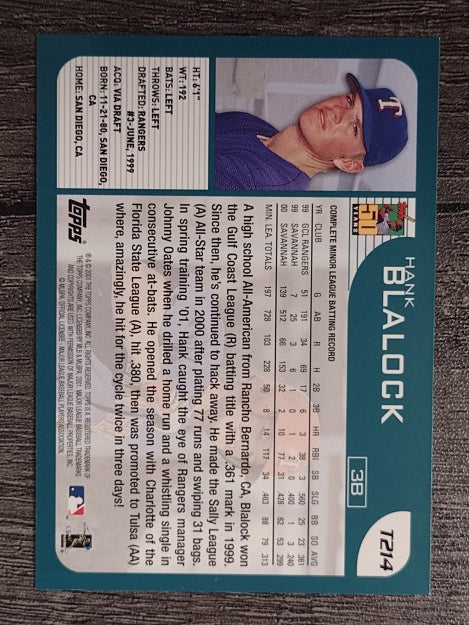 2001 Topps Traded #T214 Hank Blalock RC