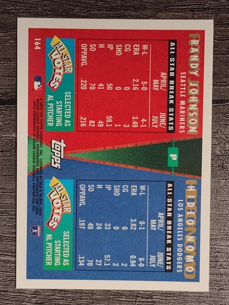 1995 Topps Traded #164T Hideo Nomo/Randy Johnson AS