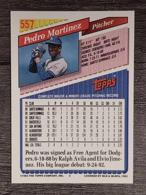 1993 Topps #557 Pedro Martinez