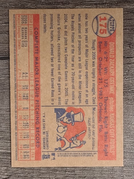 2006 Topps Heritage #175 Zack Greinke