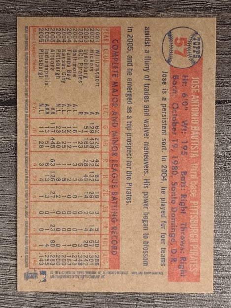 2006 Topps Heritage #57 Jose Bautista