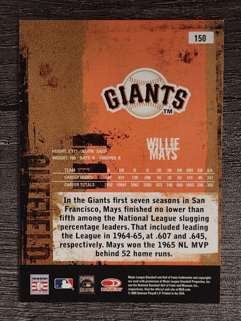 2005 Leather and Lumber #150 Willie Mays RET