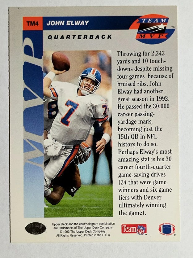 1993 Upper Deck Team MVPs #TM4 John Elway