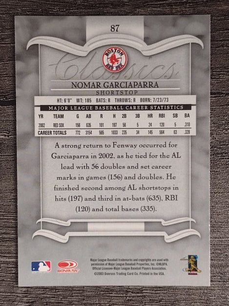 2003 Donruss Classics #87 Nomar Garciaparra