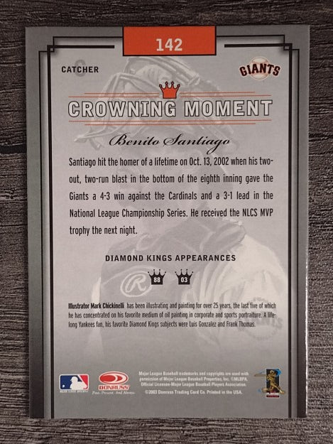 2003 Diamond Kings Bronze Foil #142 Benito Santiago