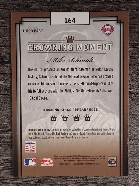 2003 Diamond Kings Bronze Foil #164 Mike Schmidt RET