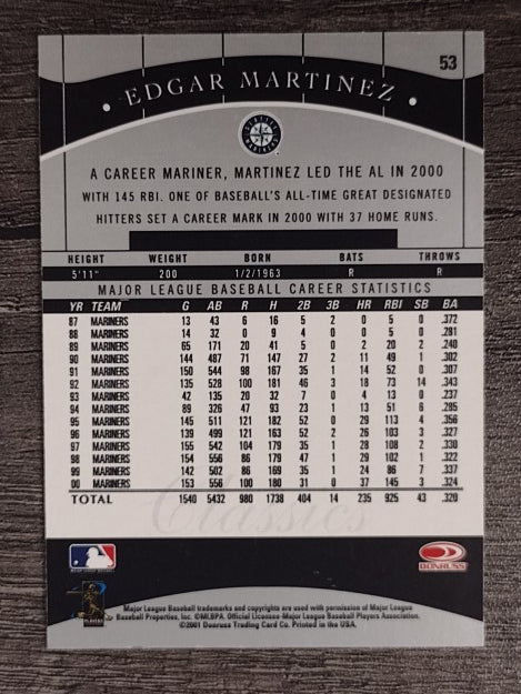 2001 Donruss Classics #53 Edgar Martinez