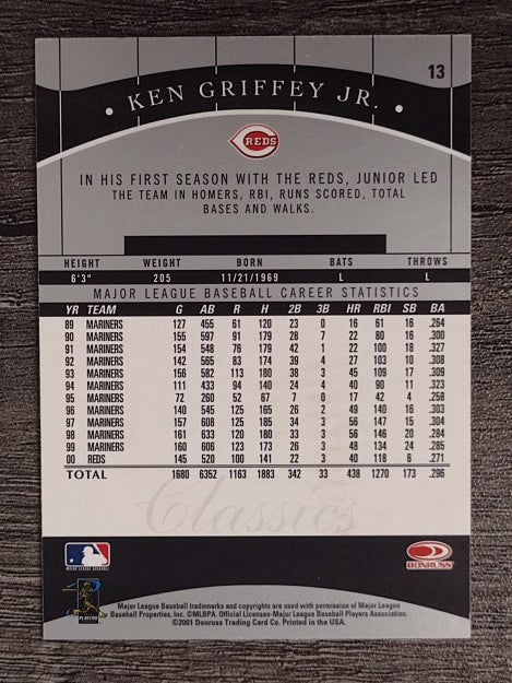 2001 Donruss Classics #13 Ken Griffey Jr. (NM)