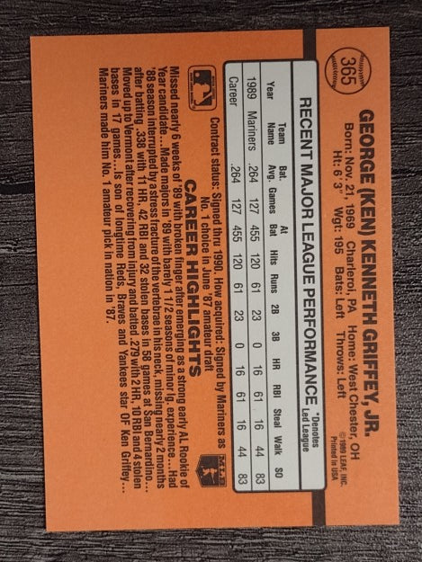 1990 Donruss #365 Ken Griffey Jr.