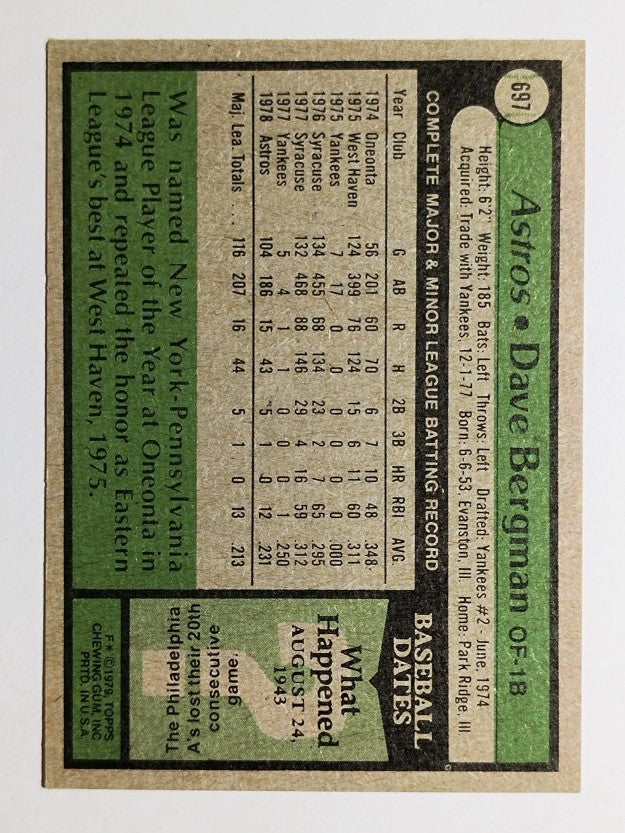 1979 Topps #697 Dave Bergman (EXMT)