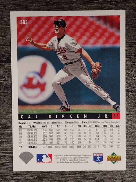 1993 Upper Deck #585 Cal Ripken