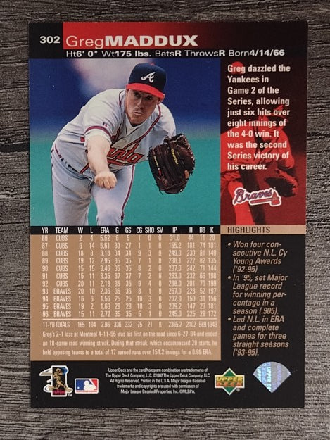 1997 Upper Deck #302 Greg Maddux